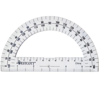 Westcott® Protractor 6", 180 degree, Clear