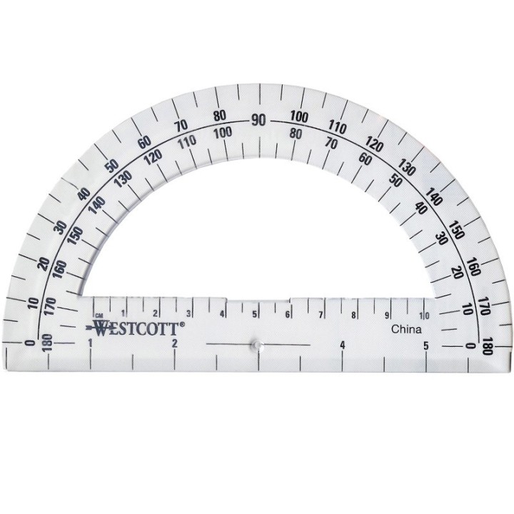 Westcott® Protractor 6", 180 degree, Clear