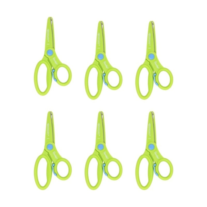 Westcott® Preschool Training Scissors, 5", Assorted Colors, Pack of 6