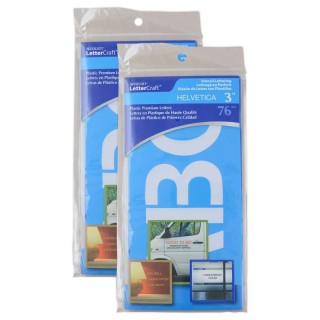 Westcott® LetterCraft Reusable Plastic Stencils, Full Alphabet, Helvetica Font, 3-Inch, 10 Per Pack, 2 Packs