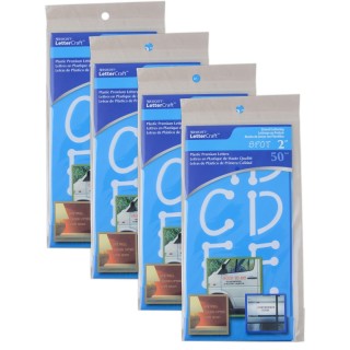 Westcott® LetterCraft Reusable Plastic Stencils, Full Alphabet, Spot Font, 2-Inch, 4 Per Pack, 4 Packs