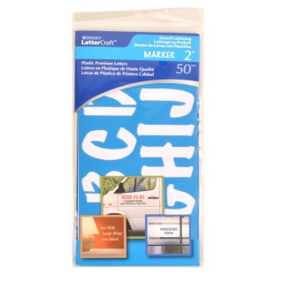 Westcott® LetterCraft Reusable Plastic Stencils, Full Alphabet & Numbers, Marker Font, 2-Inch