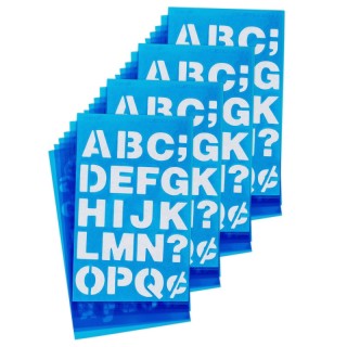 Westcott® LetterCraft Reusable Plastic Stencils, Full Alphabet & Numbers, Helvetica Bold Font, 3/4-Inch, 6 Per Pack, 4 Packs