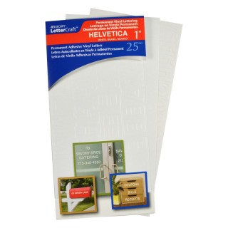 Westcott® LetterCraft Permanent Vinyl Lettering, Helvetica, 1-Inch, White