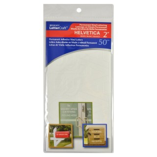 Westcott® LetterCraft Permanent Vinyl Lettering, Helvetica, 2-Inch, White