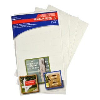 Westcott® LetterCraft Permanent Vinyl Lettering, Franklin Gothic, 6-Inch, White