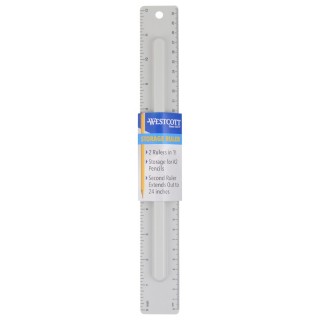 Westcott® 2-Piece 12" Ruler with Pencil Storage