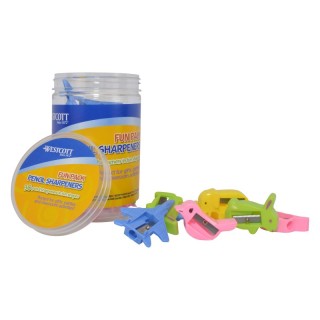 Westcott® Manual Pencil Sharpeners Fun Pack, Assorted Shapes, 30 Count