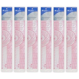 Westcott® Beveled Protractor Ruler, 12", Transparent, Pack of 6