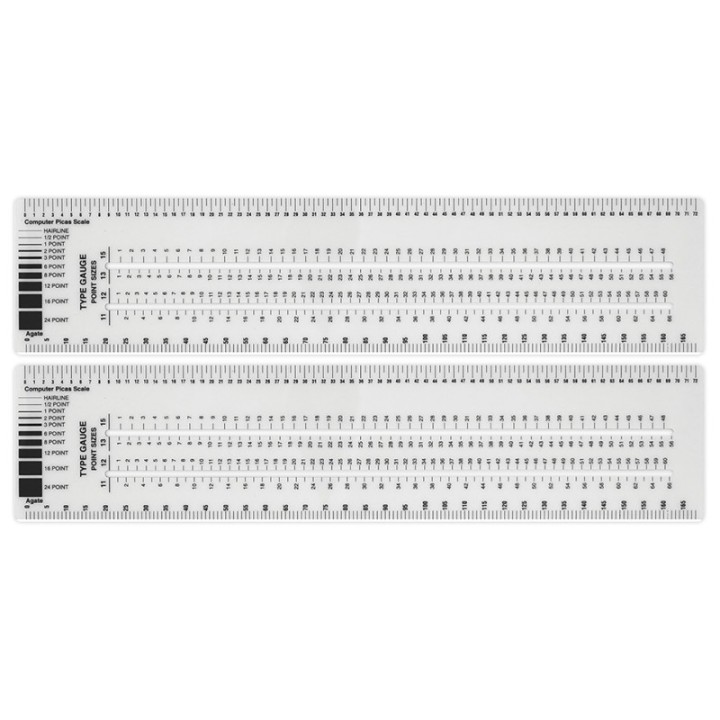 Westcott® Graphic Arts Ruler, 3" x 12", Pack of 2