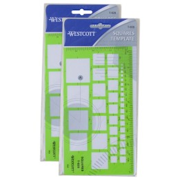 Westcott® Technical Squares Drawing & Drafting Template, Pack of 2