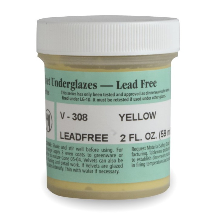 AMACO Velvet Underglaze, 2 oz, Yellow V-308
