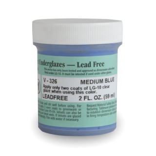 AMACO Velvet Underglaze, 2 oz, Medium Blue V-326