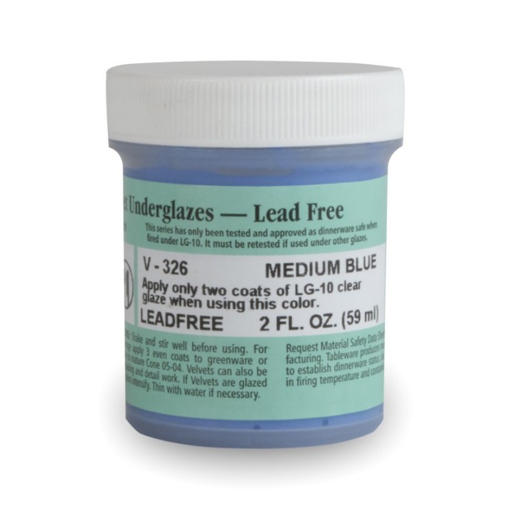 AMACO Velvet Underglaze, 2 oz, Medium Blue V-326