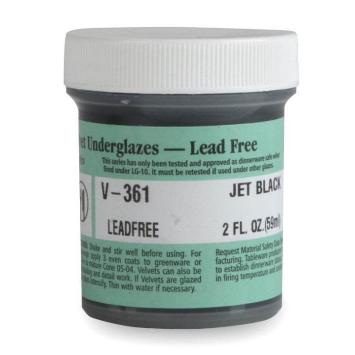 AMACO Velvet Underglaze, 2 oz, Jet Black V-361