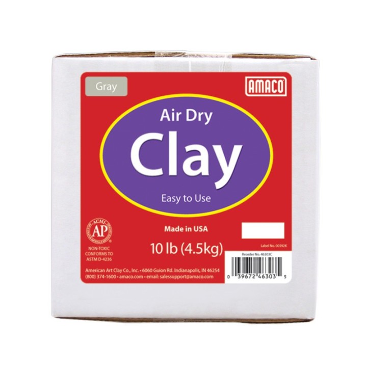 AMACO Air Dry Clay, Gray, 10 lbs.
