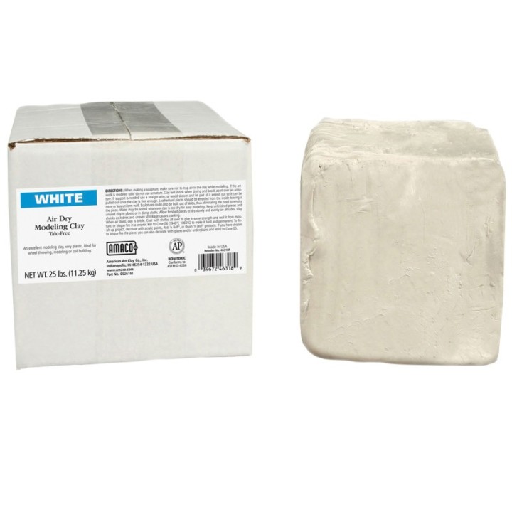AMACO Air Dry Clay, White, 25 lbs.