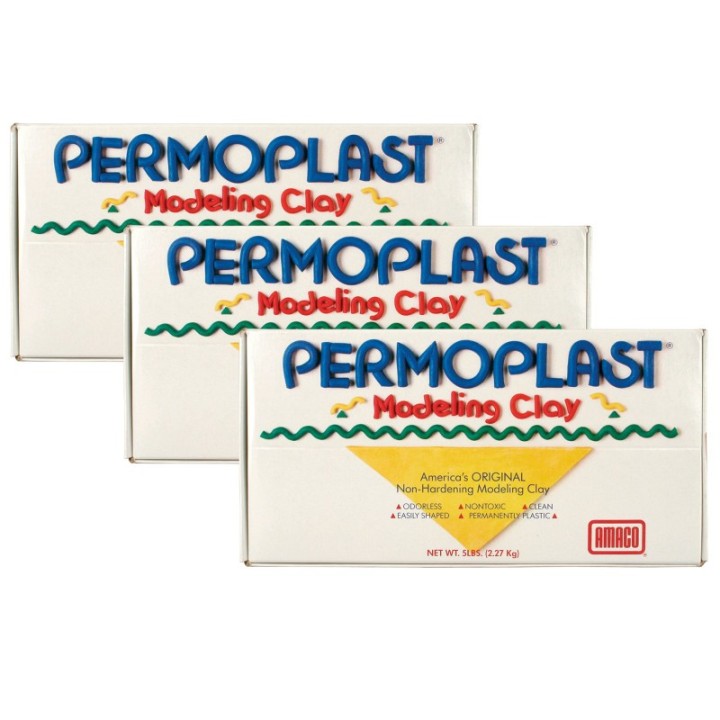 AMACO Permoplast Modeling Clay, Green, 1 lb. Per Box, 3 Boxes