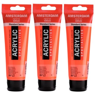 Amsterdam Standard Acrylic Paint, 120ml, Reflex Orange 257, Pack of 3