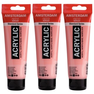 Amsterdam Standard Acrylic Paint, 120ml, Venetian Rose 316, Pack of 3