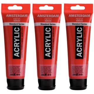 Amsterdam Standard Acrylic Paint, 120ml, Naphthol Red Deep 399, Pack of 3