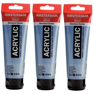 Amsterdam Standard Acrylic Paint, 120ml, Greyish Blue 562, Pack of 3