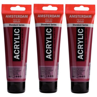 Amsterdam Standard Acrylic Paint, 120ml, Permanent Red Violet 567, Pack of 3