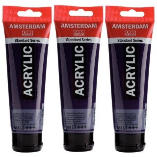 Amsterdam Standard Acrylic Paint, 120ml, Permanent Blue Violet 568, Pack of 3