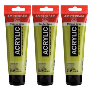 Amsterdam Standard Acrylic Paint, 120ml, Olive Green Light 621, Pack of 3