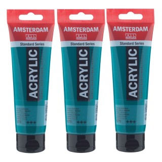 Amsterdam Standard Acrylic Paint, 120ml, Phthalo Green 675, Pack of 3