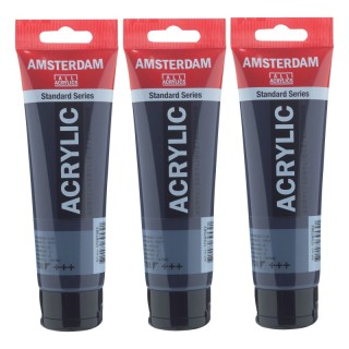 Amsterdam Standard Acrylic Paint, 120ml, Paynes Grey 708, Pack of 3