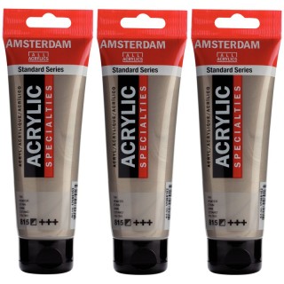 Amsterdam Standard Acrylic Paint, 120ml, Pewter 815, Pack of 3
