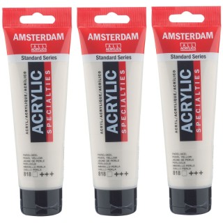 Amsterdam Standard Acrylic Paint, 120ml, Pearl Yellow 818, Pack of 3