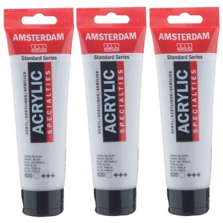 Amsterdam Standard Acrylic Paint, 120ml, Pearl Blue 820, Pack of 3