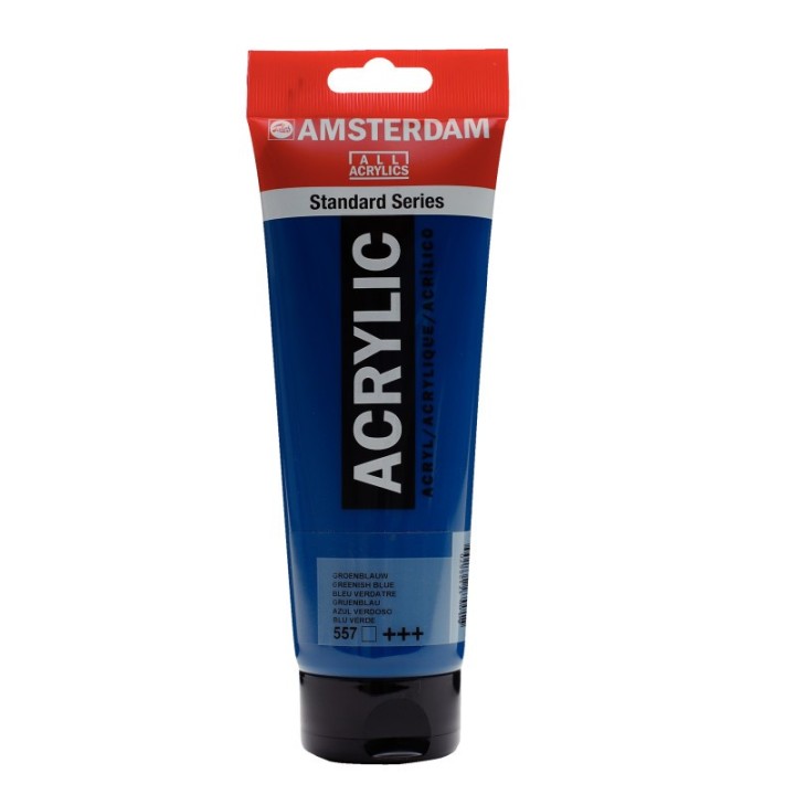 Amsterdam Standard Acrylic Paint Tube, 250 mL, Greenish Blue 557