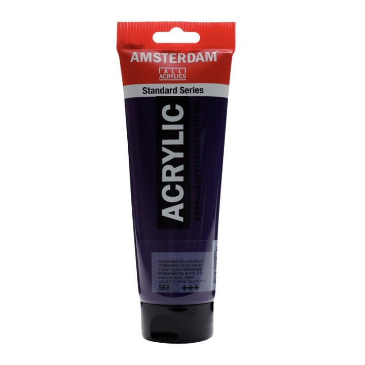 Amsterdam Standard Acrylic Paint Tube, 250 mL, Permanent Blue Violet 568