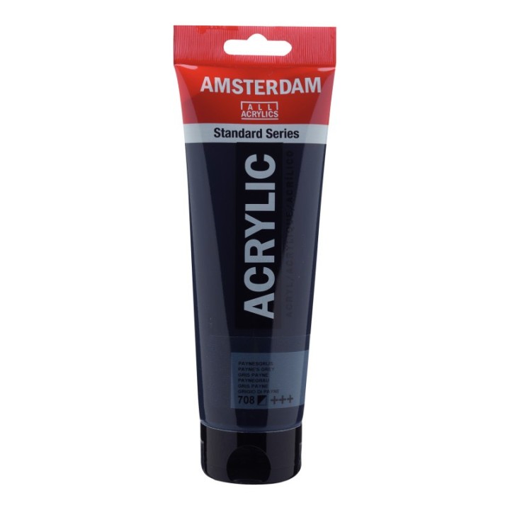 Amsterdam Standard Acrylic Paint Tube, 250 mL, Paynes Grey 708