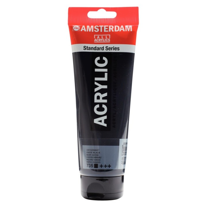 Amsterdam Standard Acrylic Paint Tube, 250 mL, Oxide Black 735