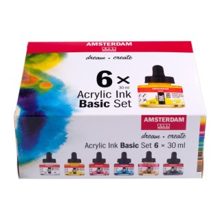 Amsterdam Acrylic Ink Basic Set, 6 x 30 mL