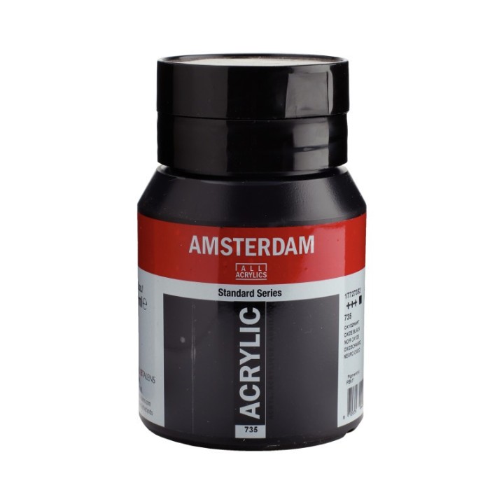 Amsterdam Standard Acrylic Paint Tube, 500 mL, Oxide Black 735