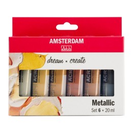Amsterdam Standard Acrylic Metallics Set, 6 x 20mL