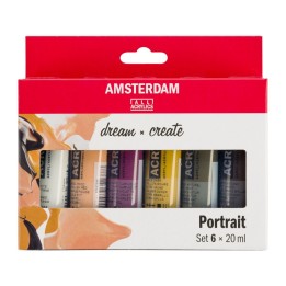 Amsterdam Standard Acrylic Portrait Colors Set, 6 x 20mL