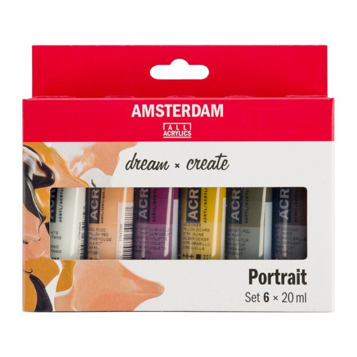 Amsterdam Standard Acrylic Portrait Colors Set, 6 x 20mL