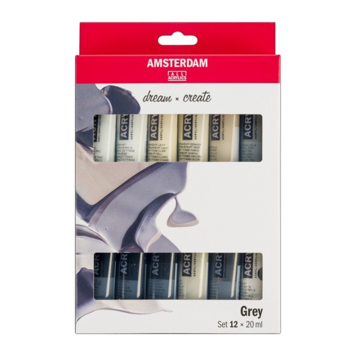 Amsterdam Standard Acrylic Greys Set, 12 x 20mL