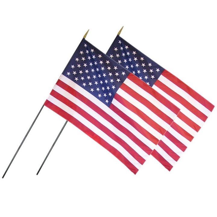 Annin & Company U.S. Classroom Flag, 24" x 36" with Staff, Pack of 2