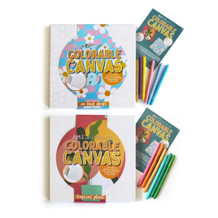 Art 101 Colorable Canvas Wall Art Set 2-Pack