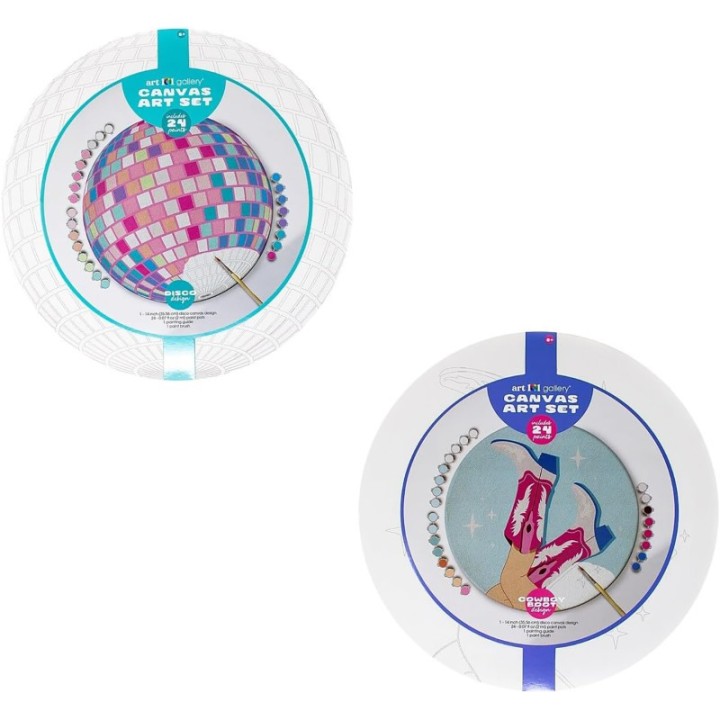 Art 101 Gallery Disco Cowgirl Two Pack Paintable Canvas Art Set