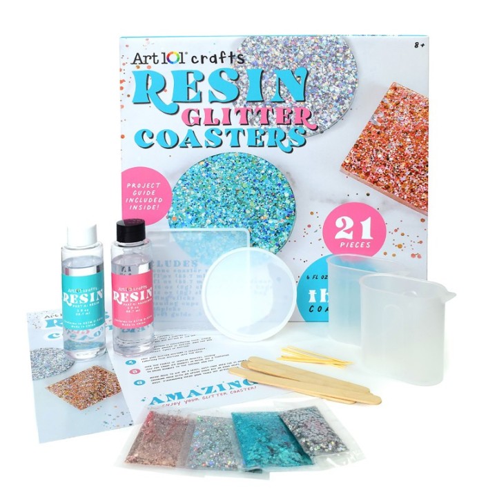 Art 101 Resin Glitter Coaster Kit