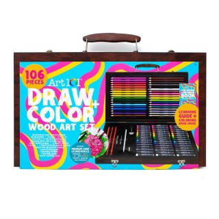 Art 101 Draw & Color Wood 106-Piece Art Set