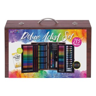 Art 101 Deluxe Artist Wood Set, 215 Pieces